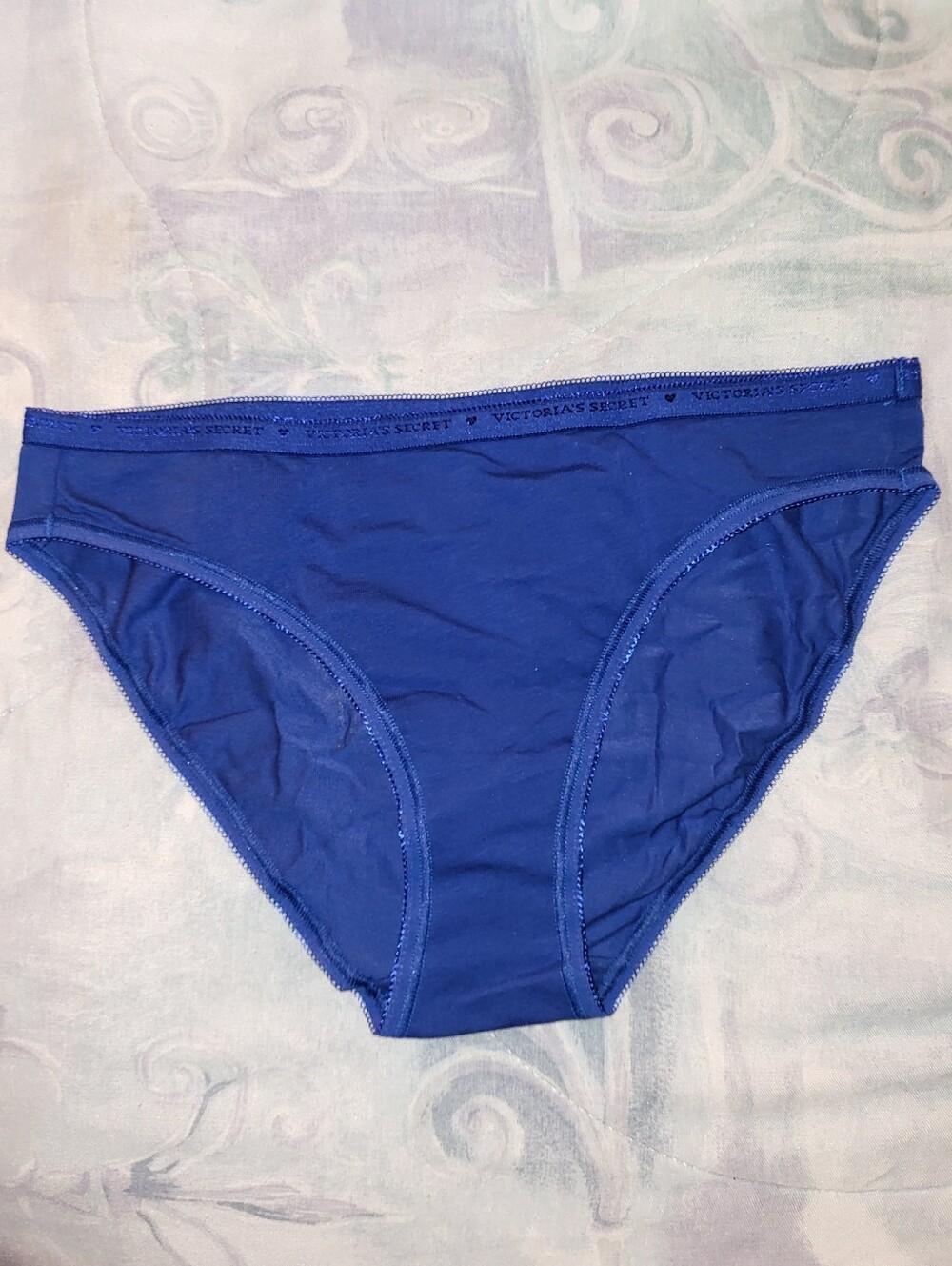 Victoria's Secret Royal Blue Cotton Bikini with Sparkle Angel Wings, Size M - Picture 6 of 6
